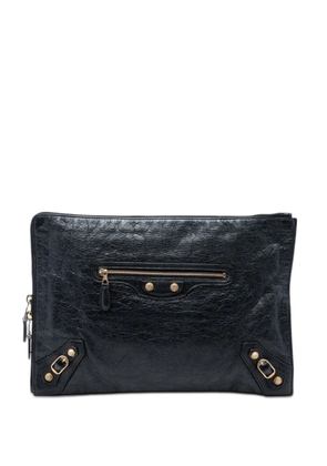 Balenciaga Pre-Owned 2015 Lambskin Motocross Giant 12 Zip Around Flat clutch bag - Black