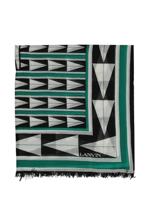 Lanvin geometric-print logo scarf - White