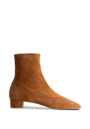 BY FAR Este square-toe ankle boots - Brown