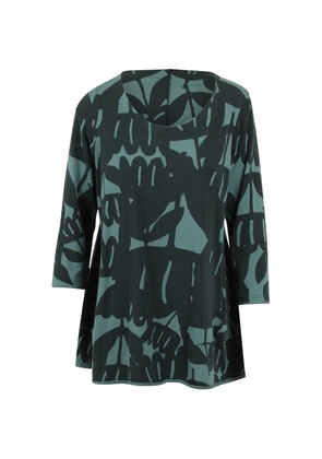 Black Label floral-print flared tunic - Green