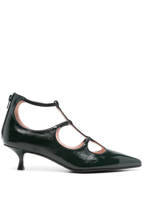 Anna F. 55mm patent-leather pumps - Green