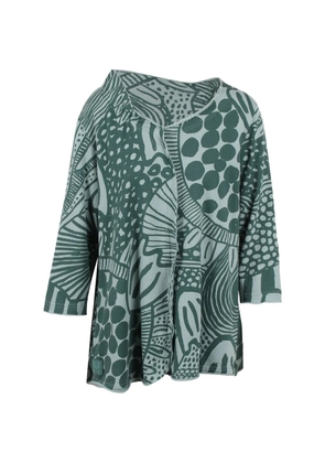 Black Label abstract-print gathered-back blouse - Green