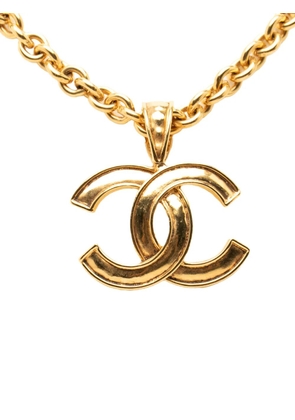 CHANEL Pre-Owned 1994 CC Gold Plated Pendant Necklace costume necklace