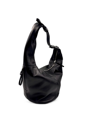 Bonastre Bow curved-zip leather shoulder bag - Black