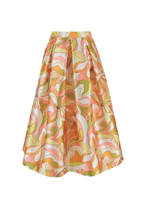 Lunatica Milano Luna K Groovy floral-print midi skirt - Orange