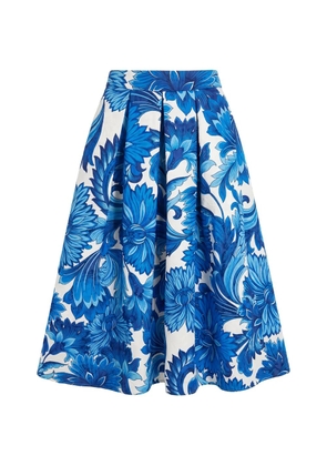 Lunatica Milano T Florence floral-jacquard midi skirt - Blue
