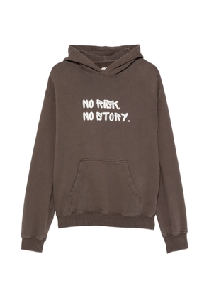 GEORGE. slogan-print hoodie - Brown
