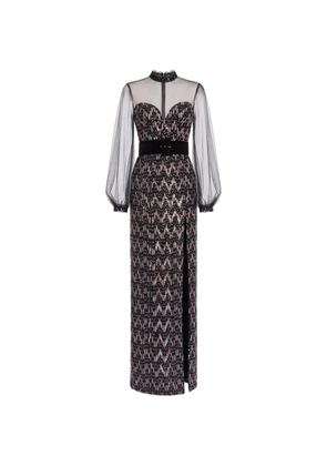 Gattinolli by Marwan sequinned gown dress - Black