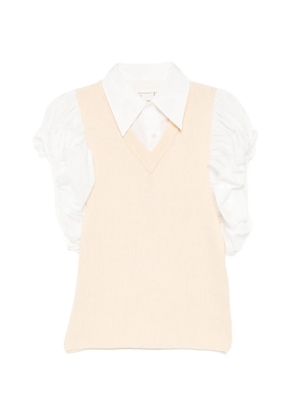 Toga roll-sleeves knitted top - Neutrals