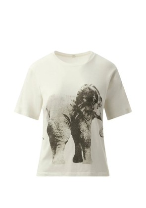 Fax Copy Express elephant-print t-shirt - Neutrals