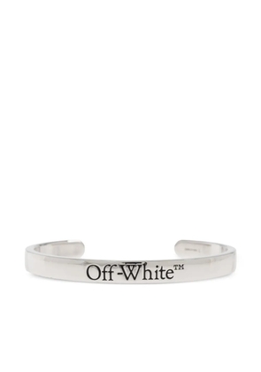 Off-White engraved cuff bracelet - Silver