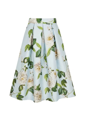 Lunatica Milano Luna K Roses floral-print midi skirt - Blue