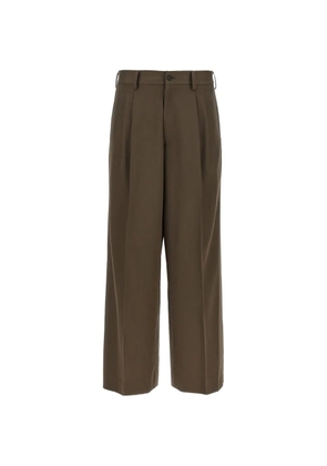 ssstein Easy Long Wide pleated wool trousers - Brown