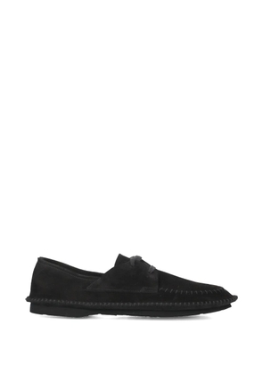 Premiata lace-up topstitch loafers - Black