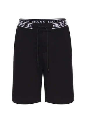 Versace Jeans Couture logo-waistband drawstring shorts - Black