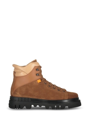 Santoni lace-up suede boots - Brown