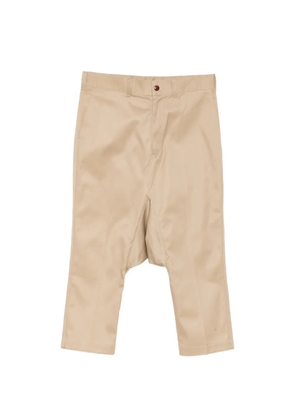 Junya Watanabe MAN drop-crotch cropped trousers - Neutrals