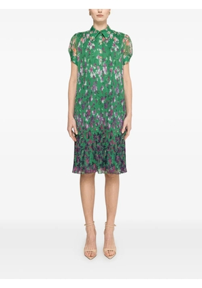 NISSA floral-print pleated midi dress - Green