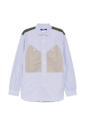 Junya Watanabe MAN striped panelled shirt - Blue
