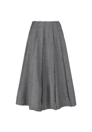 Nine In The Morning frayed-detail paneled skirt - Grey