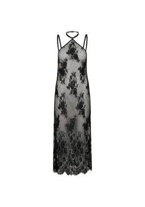 Almaz High Noon floral-lace midi dress - Black