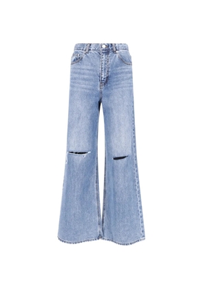 DUNST distressed-details flared denim jeans - Blue