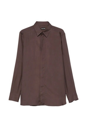 TOM FORD concealed-fastening long-sleeve shirt - Brown