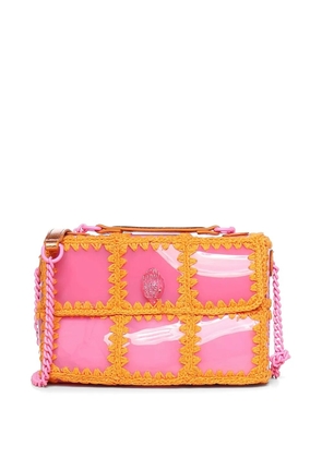 Kurt Geiger London Eagle crochet-trim clutch bag - Pink