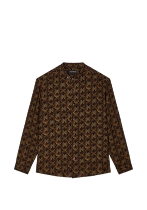 Emporio Armani geometric-pattern shirt - Brown