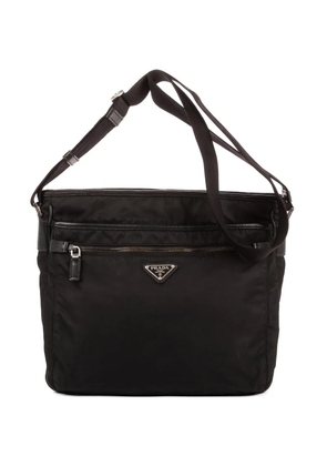 Prada Pre-Owned Logo plaque shoulder bag - Black