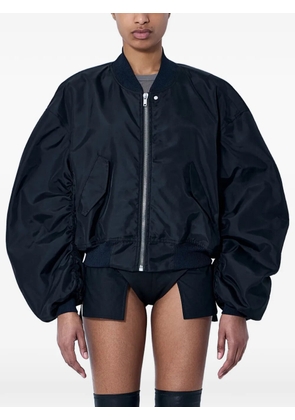 Rick Owens Jumbo Flight ruched-sleeve oversized bomber jacket - Black