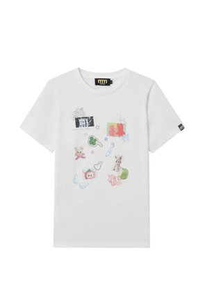 Mini Cream graphic-print T-shirt - White