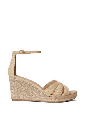Lauren Ralph Lauren Nellie raffia-wedge espadrilles - Neutrals