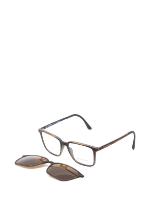 S2S Biarritz clip-on rectangle-frame glasses - Brown