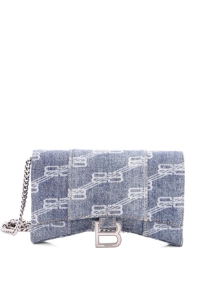 Balenciaga Pre-Owned Hourglass Chain Wallet BB Monogram Denim crossbody bag - Blue