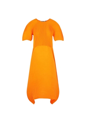 Melitta Baumeister pleated curved-hem dress - Orange