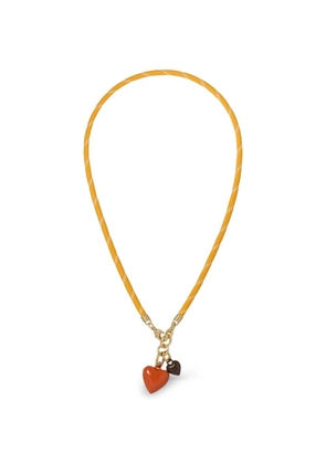 Roxanne Assoulin Happy Cord double-heart pendant necklace - Yellow