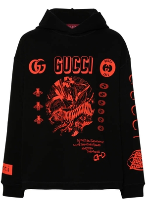 Gucci logo-embroidered hoodie - Black