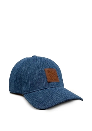 LOEWE leather-patch denim cap - Blue