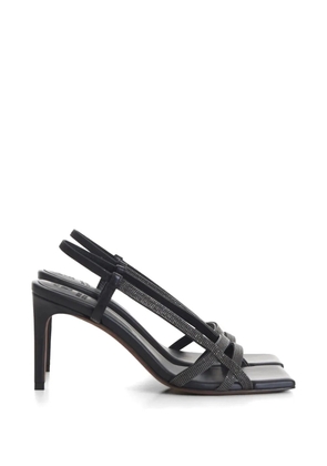 Brunello Cucinelli embellished leather sandals - Black