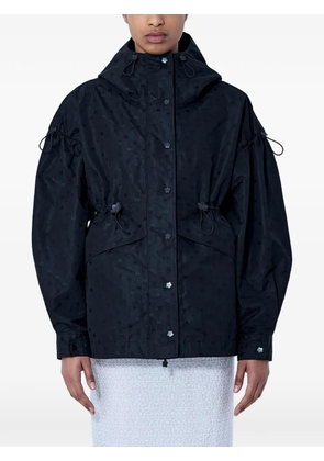 Cecilie Bahnsen iris-jacquard drawstring oversized jacket - Black