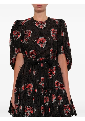 Alexander McQueen broderie-anglaise printed dress - Black