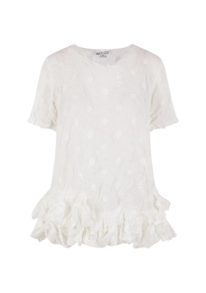 Comme Des Garçons ruffled crinkled top - White