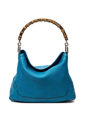 Gucci Pre-Owned Bamboo handle leather bag - Blue
