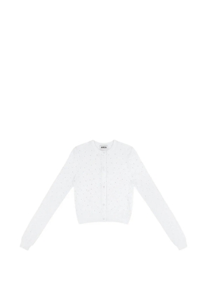 AREA crystal-embellished cardigan - White