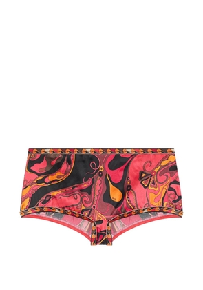 PUCCI Orchidee-print silk coulotte - Red