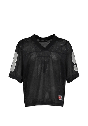 JUN/NAKAYAMA logo-print mesh T-shirt - Black