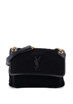 Saint Laurent Pre-Owned Niki Chain Flap Bag Matelasse Chevron Tweed Medium shoulder bag - Black