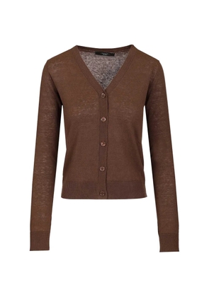 Weekend Max Mara fine-knit V-neck cardigan - Brown