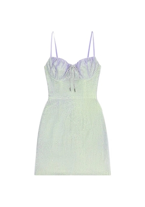 AREA crystal-embellished mini dress - Green